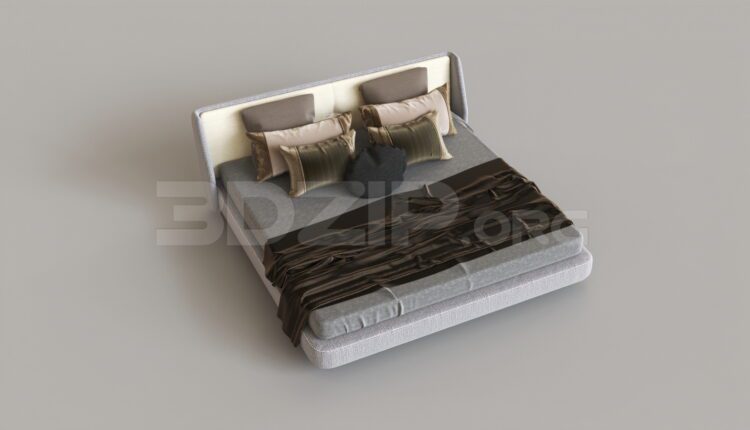 8857. Free 3Ds Max Bed Model Download