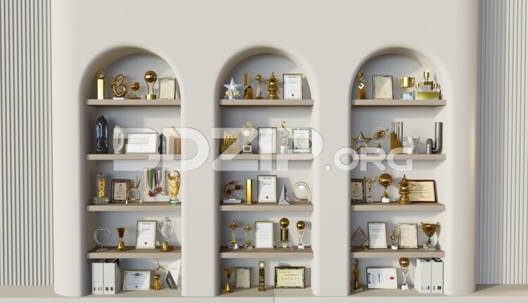 11809. Free download of 3D models of various types of trophies and cups