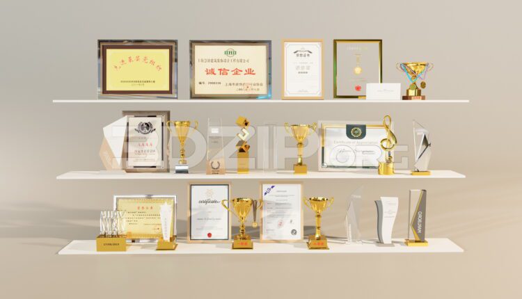 11816. Free download of 3D models of various types of trophies and cups