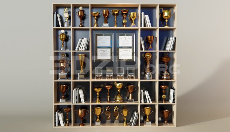 11835. Free download of 3D models of various types of trophies and cups