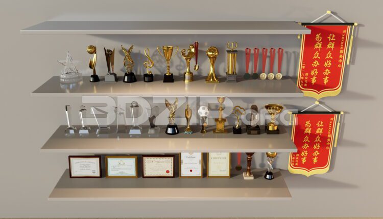 11846. Free download of 3D models of various types of trophies and cups