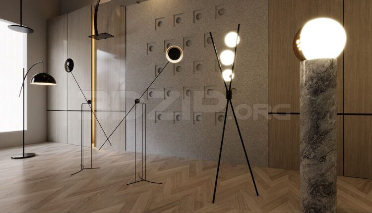 11852. Free 3Ds Max Floor Lamp Model Download