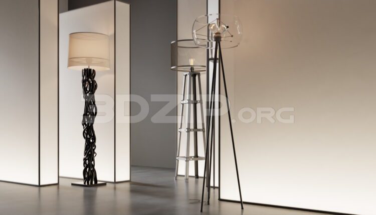 11859. Free 3Ds Max Floor Lamp Model Download