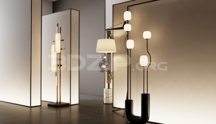 11861. Free 3Ds Max Floor Lamp Model Download