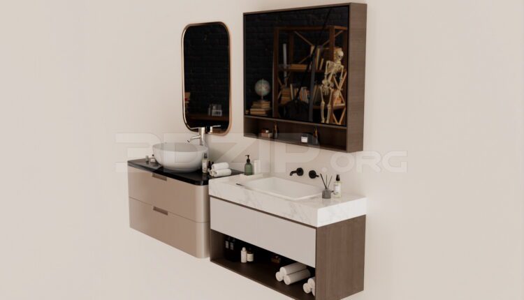 11867. Free 3Ds Max Wash Basin Cabinet Model Download