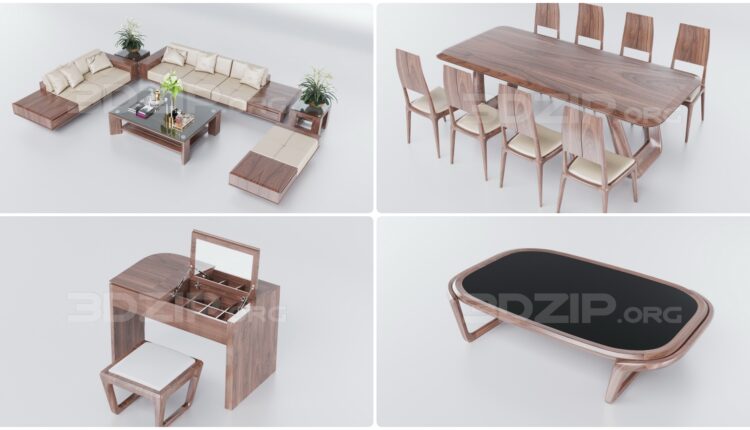 11891. Download Free Gỗ Óc Chó Funiture Models