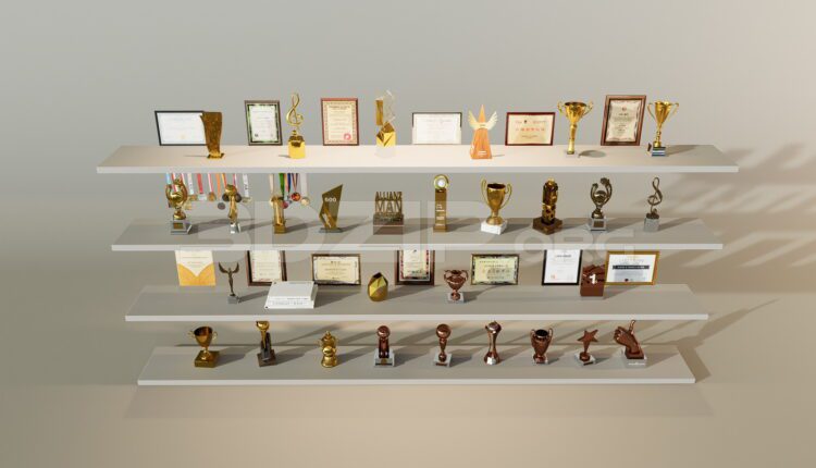 11898. Free download of 3D models of various types of trophies and cups