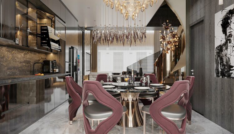 13648. 3Ds Max Living Room – Kitchen Interior Model Download by Truong Duong