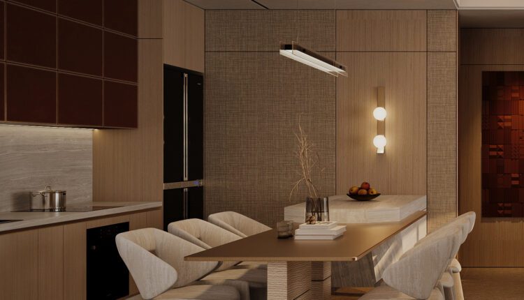 13651. 3Ds Max Living Room – Kitchen Interior Model Download by Nguyen Ngoc Nam