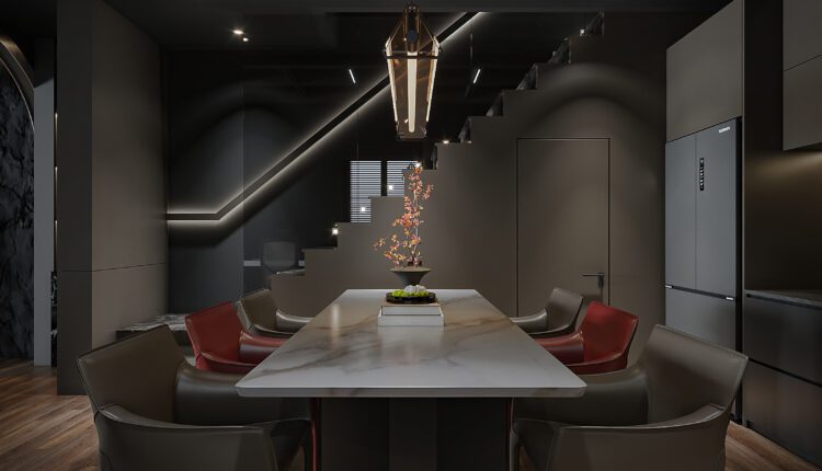13656. 3Ds Max Living Room – Kitchen Interior Model Download by Phong Nguyen