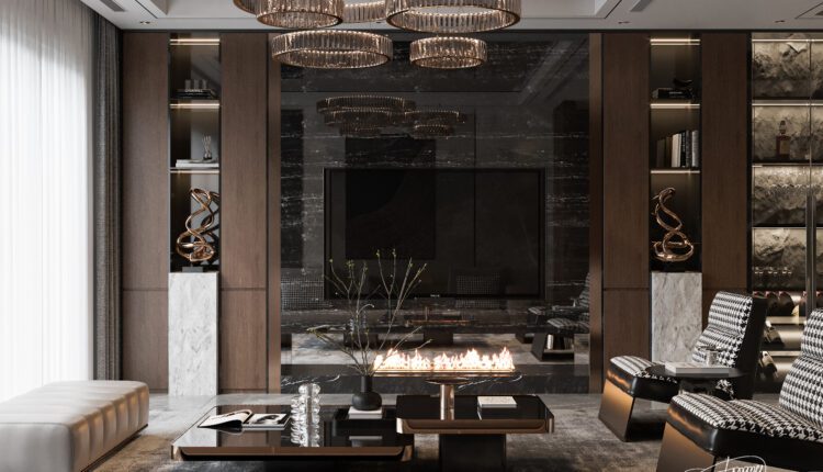 13658. 3Ds Max Living Room – Kitchen Interior Model Download by Quoc Tung(2)