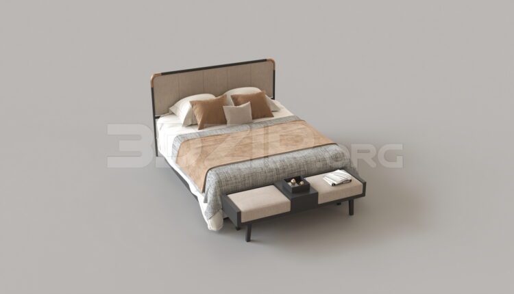 8958. Free 3Ds Max Bed Model Download