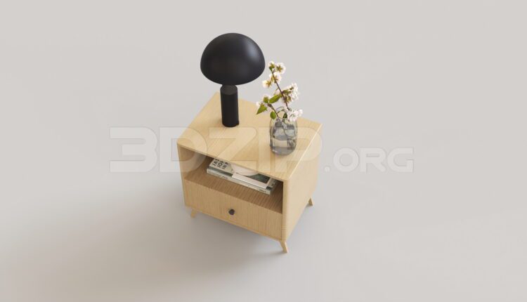 8972. Free 3Ds Max Bedside Table Model Download