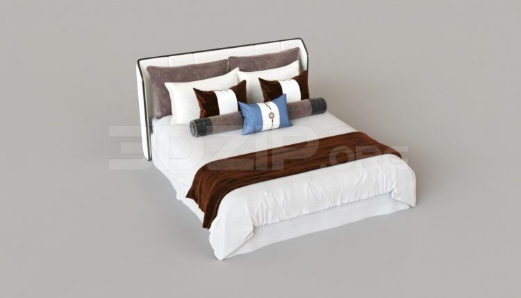 9040. Free 3Ds Max Bed Model Download