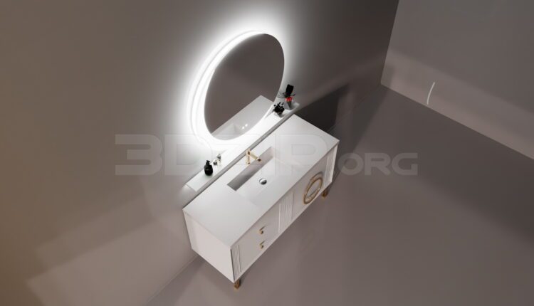 11908. Free 3Ds Max Wash Basin Cabinet Model Download