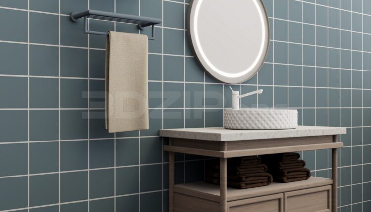 11909. Free 3Ds Max Wash Basin Cabinet Model Download