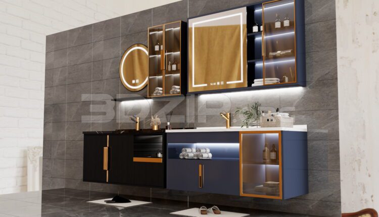 11926. Free 3Ds Max Wash Basin Cabinet Model Download