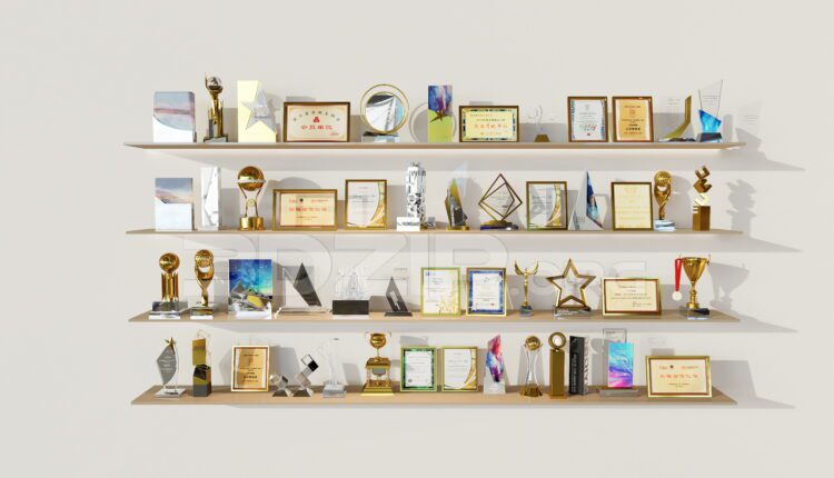 11927. Free download of 3D models of various types of trophies and cups