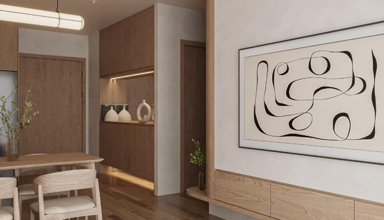 13664. 3Ds Max Living Room – Kitchen Interior Model Download by Nguyen Quang Hai