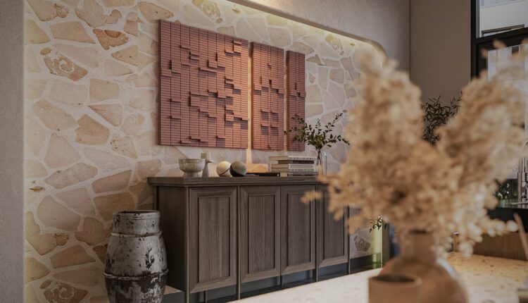 13668. 3Ds Max Living Room – Kitchen Interior Model Download by Kts Nhat Minh
