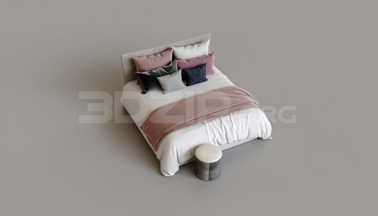 9114. Free 3Ds Max Bed Model Download