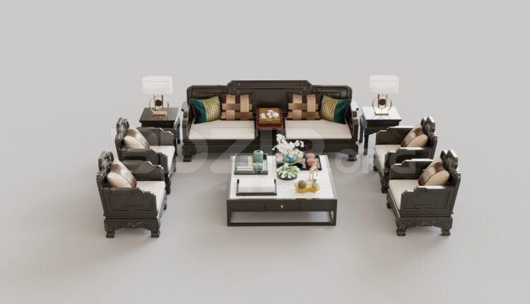 9171. Free 3Ds Max Sofa and Table- Chair Model Download