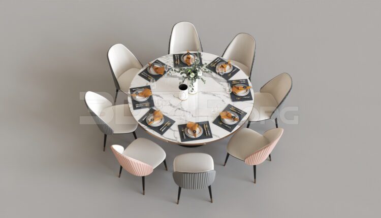 9216. Free 3Ds Max Dining Table And Chair Model Download