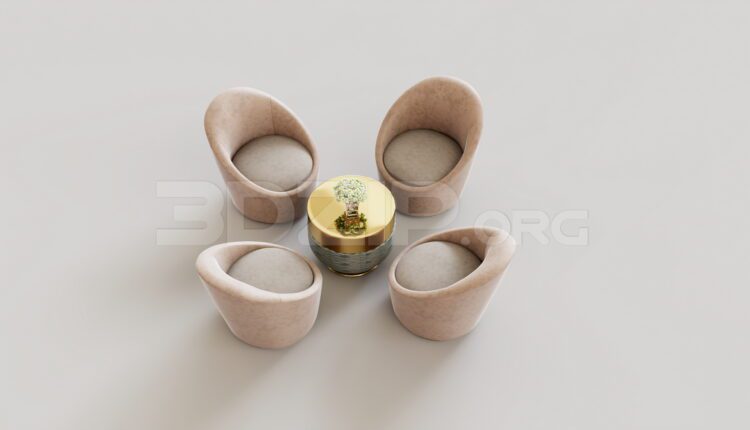 9244. Free 3Ds Max Table And Chair Model Download