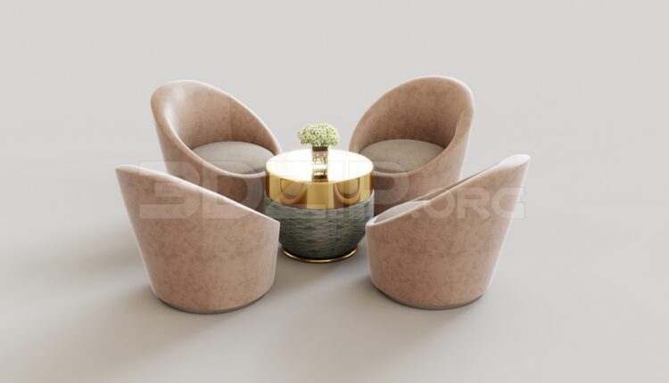 9244. Free 3Ds Max Table And Chair Model Download