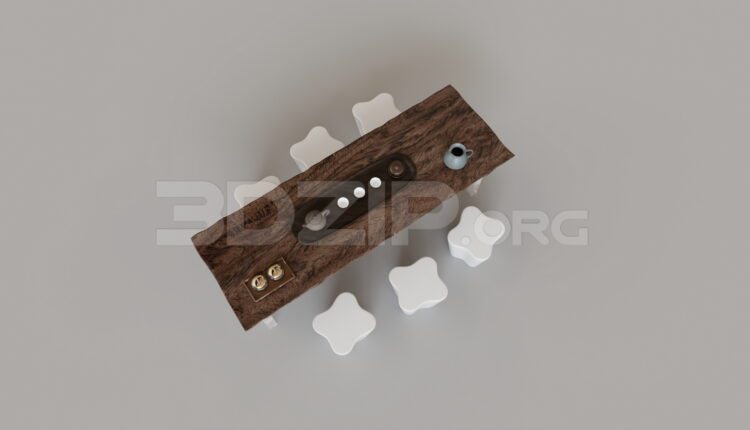 9290. Free 3Ds Max Dining Table And Chair Model Download