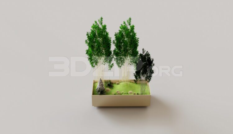 9301. Free 3Ds Max Indoor Garden Landscape Model Download