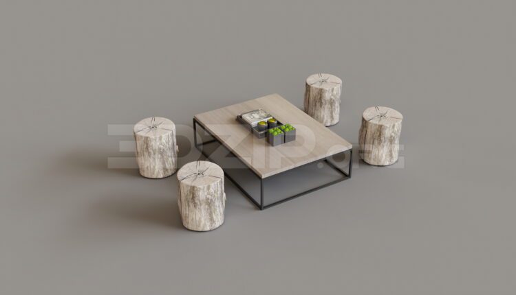 9352. Free 3Ds Max Tea Table And Chair Model Download