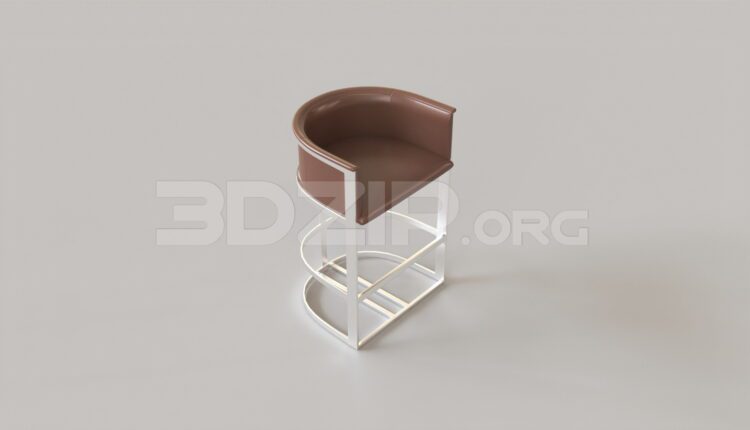 9373. Free 3Ds Max Bar Stool Model Download (1)