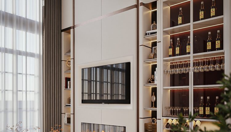 13680. 3Ds Max Living Room – Kitchen Interior Model Download by Huyen Dang