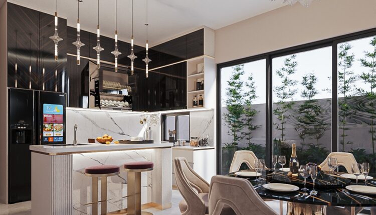 13680. 3Ds Max Living Room – Kitchen Interior Model Download by Huyen Dang