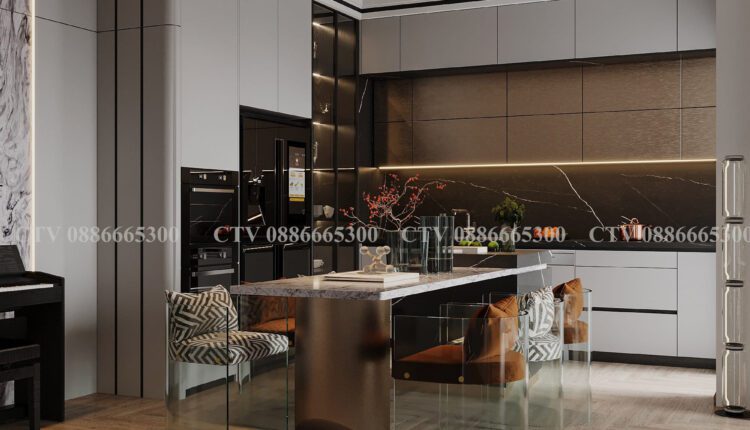 13681. 3Ds Max Living Room – Kitchen Interior Model Download by Long Tran