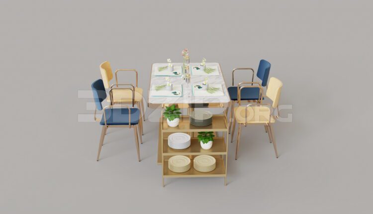 9402. Free 3Ds Max Dining Table And Chair Model Download
