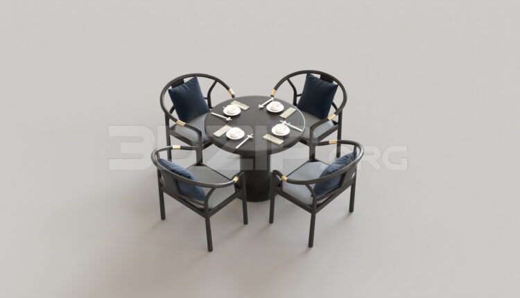 9418. Free 3Ds Max Dining Table And Chair Model Download