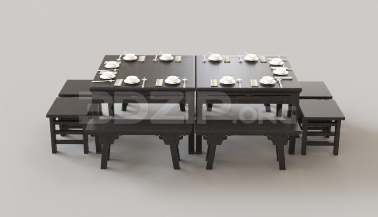 9419. Free 3Ds Max Dining Table And Chair Model Download