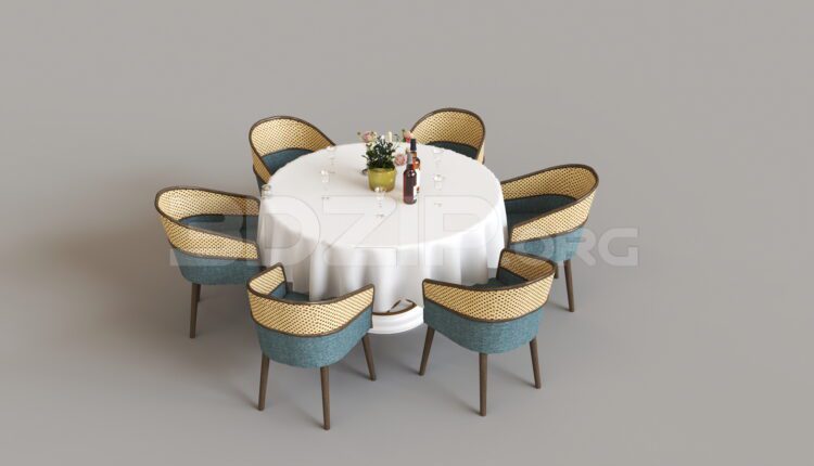 9450. Free 3Ds Max Dining Table And Chair Model Download