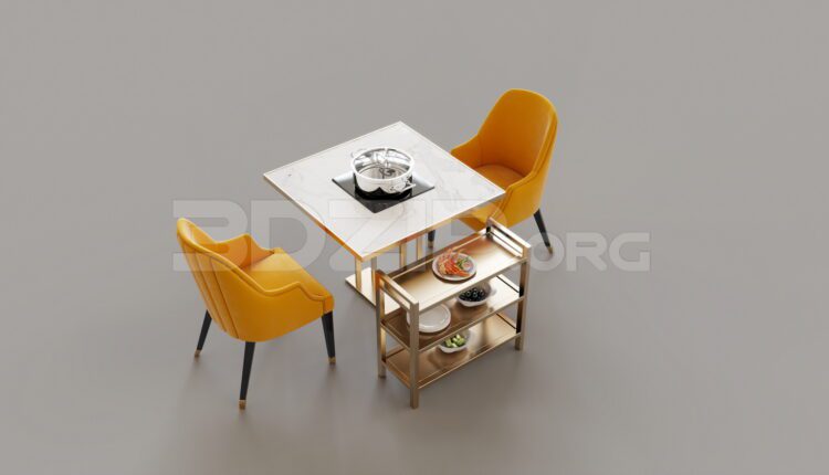 9453. Free 3Ds Max Dining Table And Chair Model Download