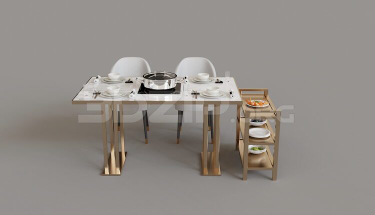 9454. Free 3Ds Max Dining Table And Chair Model Download