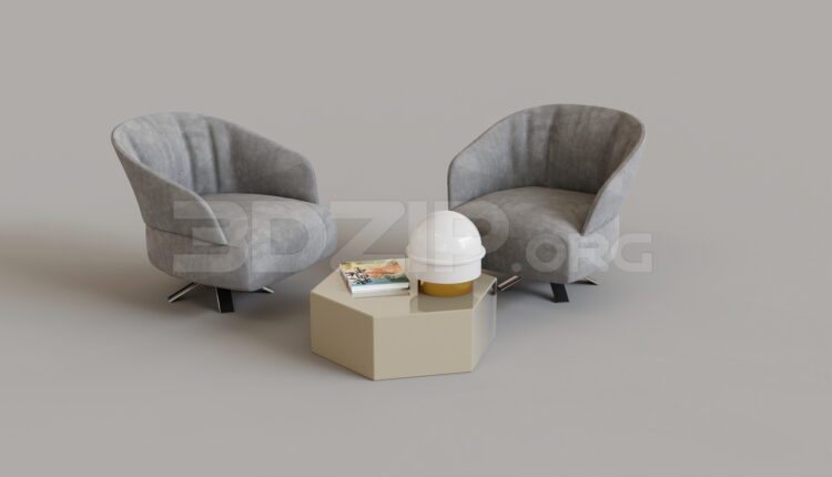 9462. Free 3Ds Max Armchair Model Download