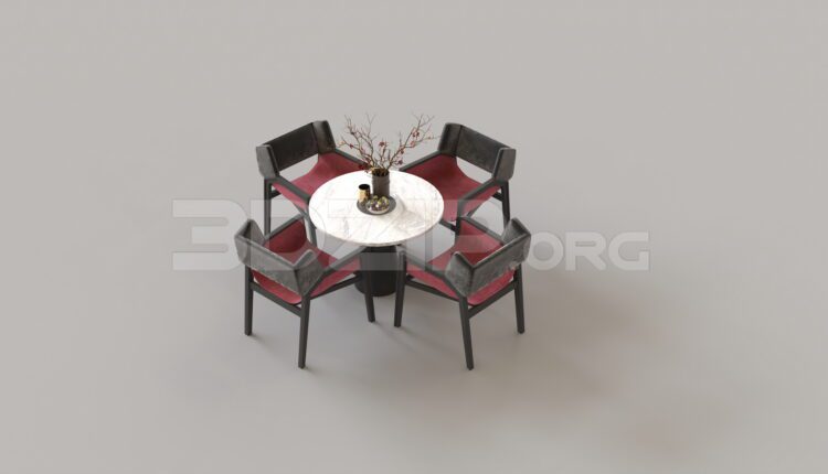9492. Free 3Ds Max Dining Table And Chair Model Download