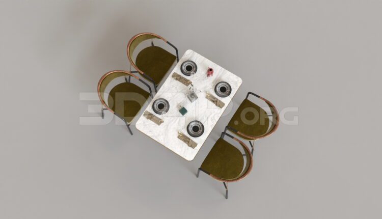 9539. Free 3Ds Max Dining Table And Chair Model Download