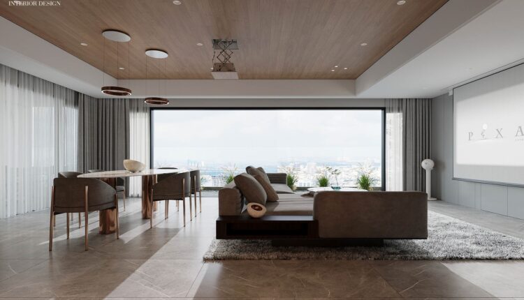 13692. 3Ds Max Living Room – Kitchen Interior Model Download by Dung Le