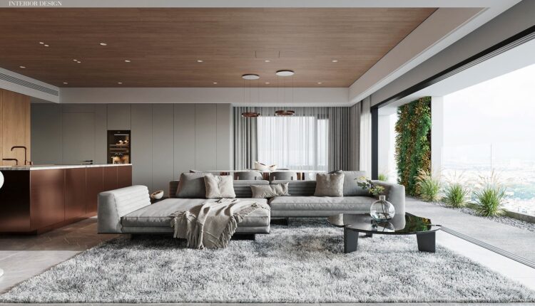 13692. 3Ds Max Living Room – Kitchen Interior Model Download by Dung Le