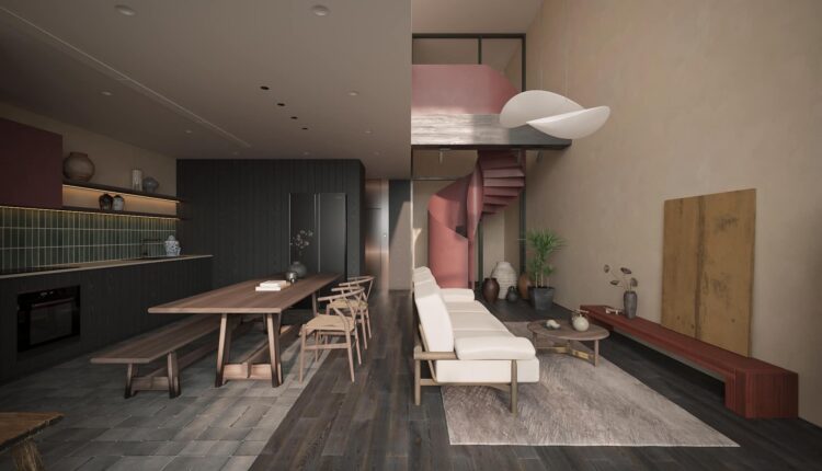 13698. 3Ds Max Living Room – Kitchen Interior Model Download by Nguyen Dang Khoa