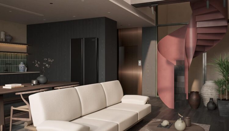 13698. 3Ds Max Living Room – Kitchen Interior Model Download by Nguyen Dang Khoa