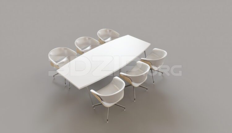 15019. Free 3Ds Max Conference room Table and Chairs Model Download